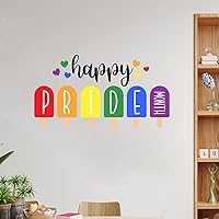 Wall Stickers Happy Pride Mother LGBTQ Removable Vinyl Decal Wall Art Rainbow Pride Gay Lesbian Same Sex LGBTQ Farmhouse Wall Decor for Home Bedroom Living Room Office 28 inch