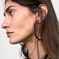 DoubleNine Hoop Round Earrings Open Circle Acrylic Geometric Dangle Bohemian for Women Girls Gift for Her (light)