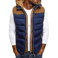 Men's Hooded Puffer Vest Sleeveless Zip Up Padded Jackets Coat Light Quilted Gilet Plus Size Cropped Puffer Vest