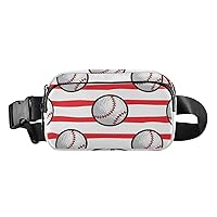 ALAZA Baseball on Stripe Background Belt Bag Waist Pack Pouch Crossbody Bag with Adjustable Strap for Men Women College Hiking Running Workout Travel
