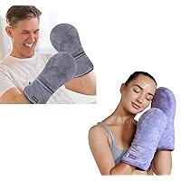 REVIX Heated Mitts for Arthritis and Hand Therapy, Microwavable Hand Warmer Gloves for Women and Men in Cases of Stiff Joints, Trigger Finger or Carpal Tunnel, Unscented, Grey+Purple, 2 Pairs