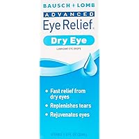 Bausch & Lomb Advanced Eye Relief Eye Drops, for Dry Eyes & Redness Relief, 30 mL