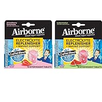 Airborne Immune Support Supplement with Electrolytes Vitamin C Zinc, Sugar Free Effervescent Replenisher – 10 Fizzy Drink Tablets (Combo Flavor)