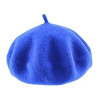 1 PCS Fashion Wool Baby Hat for Girls Candy Color Elastic Infant Baby Beret Hat Kids Caps for Girls 1-4 Years (Color : Blue, Size : One Size)
