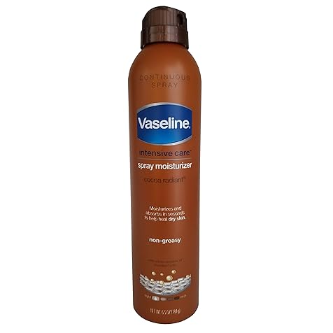 Intensive Care Spray Moisturizer For Dry Skin Cocoa Radiant Made With 100% Pure Cocoa Butter 6.5oz (Pack of 6)