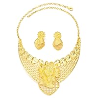 Indian Design Choker Sets For Women Africa Bridal Party Flower Necklace Set for Dubai Jewelry