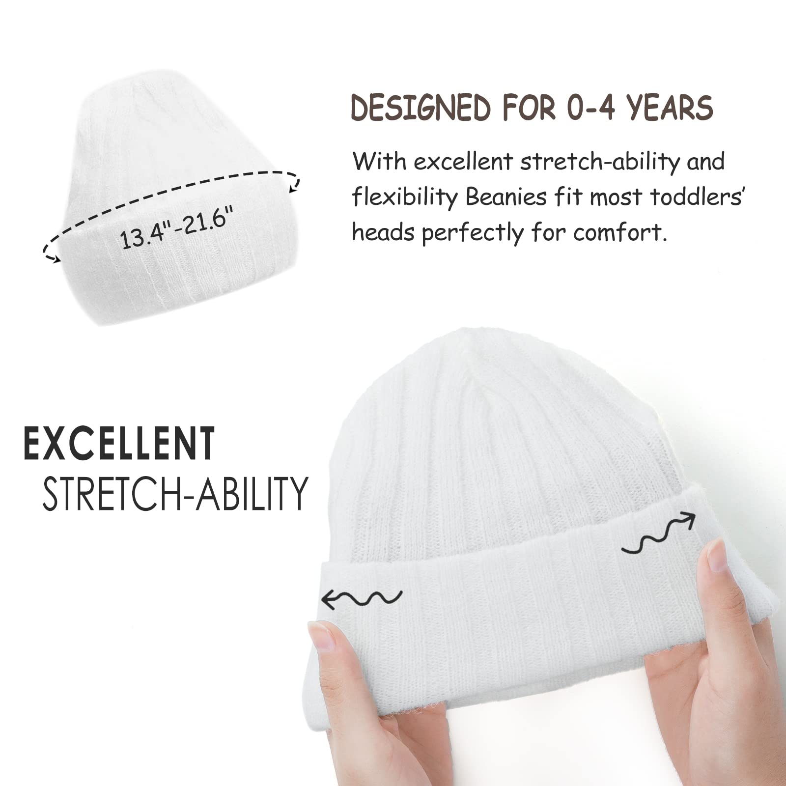 Koreshion Toddler Infant Beanie Hat Kids Winter Warm Hats Wool Knit Hat Soft Beanie Cap for Baby Boys Girls