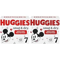 Huggies Snug & Dry Baby Diapers, Size 7 (41+ lbs), 42 Ct (Pack of 2)