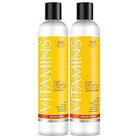 Vitamins Natural Shampoo and Conditioner for Hair Growth and Hair Loss for Hair Regrowth,Volume and Thickening with Biotin,DHT Blockers,No Sulfate, For Men and Women, 2 Pk