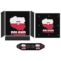 Poland Map Flag Decal Stickers Cover Skin Full Wrap FacePlate Stickers Compatible with PS4 for PS4 Pro