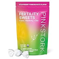 Pink Stork Fertility Support Sweets - Organic Fertility Supplements for Hormone Balance and Conception - Zinc, Folate, Vitamin B6 - Strawberry Pomegranate, 30 Count