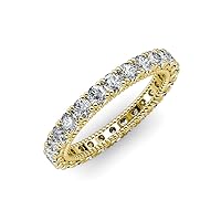 Round Lab Grown Diamond U Prong Milgrain Women Eternity Ring Stackable 1.61 ctw-1.82 ctw 14K Gold
