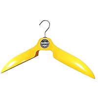 Coat and Wetsuit Hanger 'Shoulder Saver' by BAKER HANGER - USA Made - 4 Inch Hook (Yellow)