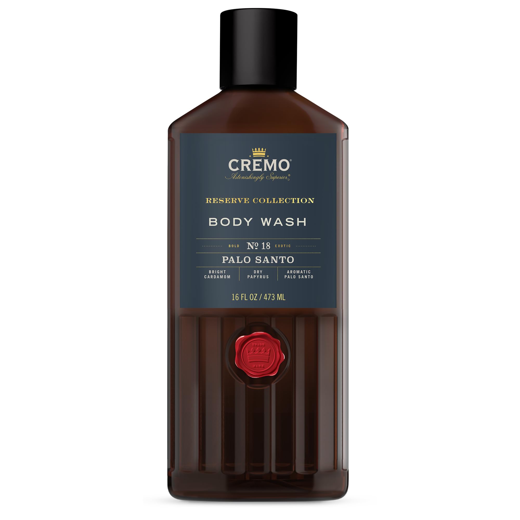 Cremo Rich-Lathering Palo Santo (Reserve Collection) Body Wash, Notes of Bright Cardamom, Dry Papyrus and Aromatic Palo Santo, 16 Fl Oz