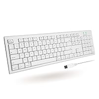 Macally Full-Size USB Wired Keyboard for Mac Mini/Pro, iMac Desktop Computer, MacBook Pro/Air Desktop w/ 16 Compatible Apple Keyboard with Numeric Keypad, Rubber Domed Keycaps - Spill Proof