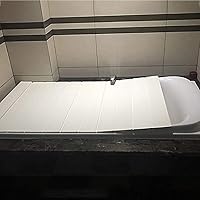 White Bath Lid Dust Board Tray Bathtub Insulation Cover Shutter Thicker Storage Stand PVC Not Taking Up Space (Color : White, Size : 160x75x0.6cm)