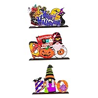 3pcs decorations office sign table top decor halloween dining table office signs fireplace letter decorate Table Centerpiece for Halloween top hat pumpkin wooden table