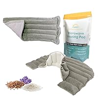Natural Hot and Cold Packs Set for Muscle Pain, Joint Aches, Cramps and Stress Relief – Reusable Lavender Microwave Heating Pad + Lavender Neck and Shoulder Microwave Heating Pad - 2 Packs-Lavender