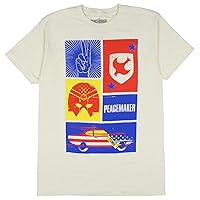 DC Comic Men's Peacemaker Five Block Colorful Graphic Print T-Shirt