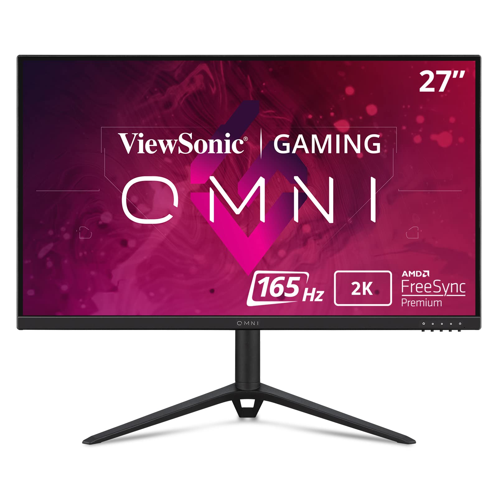 ViewSonic Omni VX2728J-2K 27 Inch Gaming Monitor 1440p 165hz 0.5ms IPS w/FreeSync Premium, Advanced Ergonomics, HDMI, DisplayPort, Black