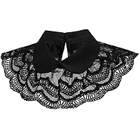 False Collar Detachable Half Shirt Blouse Fake Collar Floral Lace Double Layer Cape Shawl Elegant for Women Girls