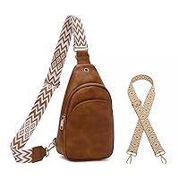 Women Small Crossbody PU Leather Chest Bag Sling Bag Satchel Daypack Shoulder backpack for traveling hiking Cycling