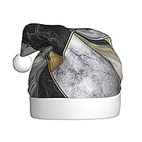 Black And White Soccer Ball Pattern Prtint Unisex Christmas Hats Unique Santa Hat Adults Xmas Hat For New Year