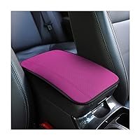 8sanlione Car Armrest Storage Box Mat, Fiber Leather Car Center Console Cover, Car Armrest Seat Box Cover Accessories Interior Protection for Most Vehicle, SUV, Truck, Car (Purple)
