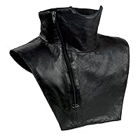 Milwaukee Leather Unisex Black Premium Leather Neck Warmer with Fleece Liners for Cold Weather |SH