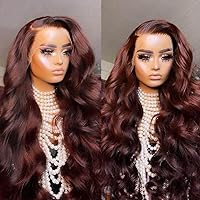 Beauty Forever Reddish Brown Lace Front Wig 13x4 Body Wave Human Hair Wigs for Women,20 inch Brazilian Remy Hair Copper Red Color Body Wave Lace Frontal Wig Pre Plucked with Baby Hair