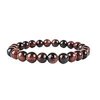 Natural AAA Semi Precious Gemstone 8mm Round Beaded Unisex Stretch Bracelet Healing Gemstone Waterproof Bracelet , Durable And Comfort For Dailywear Handmade Healing Properties, Yoga & Meditation, Anxiety Relief Bracelet For Christmas, New Year, Birthday Gift For Men & Women