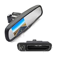 | Tailgate Handle Backup Camera + Replacement Rear View Mirror Monitor for Ford Focus Sedan (2012-2014)