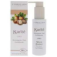 L'Erbolario Shea Butter Emollient Face Cleanser - Cleanser Face Wash for Oily and Dry Skin - Restores Your Skin’s Natural Glow - Daily Facial Cleanser Removes Makeup, Sweat and Impurities - 3.3 oz