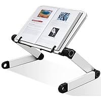 Adjustable Book Stand,Bigger Size and More Load-Bearing Aluminum Book Holders for Reading Hands Free,Ergonomic Book Holder for Tablets, Magazines, Documents