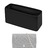 Purse Handbag Silky Organizer Insert Keep Bag Shape Fits Chanel Diana Small/Medium bags, Luxury Handbag Tote Lightweight Sturdy(Diana Small,Black)