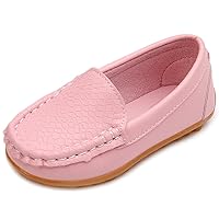 LONSOEN Toddler Little Kid Boys Girls Soft Slip On Loafers Dress Flat Shoes
