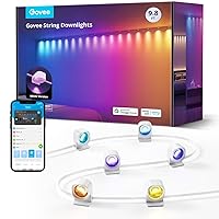 Govee RGBIC String Downlights, Smart LED String Lights Works with Alexa, Color Changing Indoor Wall Light Fixture for Party, New Year & Daily, Music Sync, 9.8ft with 15 LEDs, White
