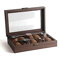 Icegrey Watch Box Wooden Watch Display Holder Case Storage Case Valentines Day Gifts Birthday Gifts for Men and Women Style 1