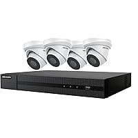 HIKVISION EKI-K41T44 4-Channel 4K NVR Value Express Kit with (4) 4MP Outdoor Network Turret Camera, (2.8 mm Fixed Lens), RJ45 Connections