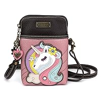 CHALA Cell Phone Crossbody Purse-Women PU Leather/Canvas Multicolor Handbag with Adjustable Strap