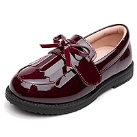 DADAWEN Girl's Loafers Slip On Tassel Oxford Shoes Flats Round Toe School Uniform Dress Shoes (Toddler/Little Kid/Big Kid)