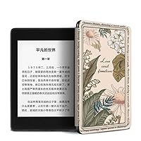 Case Fits Kindle 10th Generation 2019 Released eBook Reader Covers Smart Covers PU Leather Water-Safe Cases for Kindle with Auto Wake / Sleep, Plant Flower