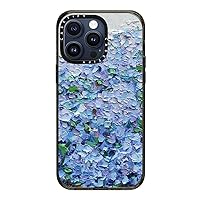 CASETiFY Impact Case for iPhone 15 Pro Max [4X Military Grade Drop Tested / 8.2ft Drop Protection/Compatible with Magsafe] - Paint Prints - Nantucket Blue Hydrangeas - Clear Black