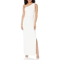Calvin Klein Women's One Shoulder Gown with Waist Ruch Maxi Dress