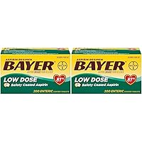 Bayer Aspirin Regimen, 81mg Enteric Coated Tablets, Pain Reliever/Fever Reducer, 200 Count (Pack of 2)