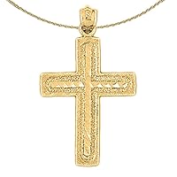 14K Yellow Gold Latin Cross Pendant with 18