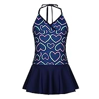 CHICTRY Little Girls Tie Dye 3 Pcs Swimdress Halter Top+Brief+Skirts Bathing Suit Beachwear