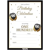100th Birthday Invitations for Men or Women with Envelopes (30 Count) - 100 One Hundred Year Old Anniversary Party Celebration Invites Cards