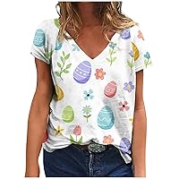 Women's Novelty Graphic Tees Shirts 3/4 Sleeve Crewneck Button Pullover Tops Lounge Loose Fit Cute Fashion Blouses