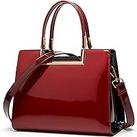 XingChen Shiny Patent Leather Handbags Glossy Shoulder Bags Fashion Satchel Purses Party Totes Top Handle Bags for Women